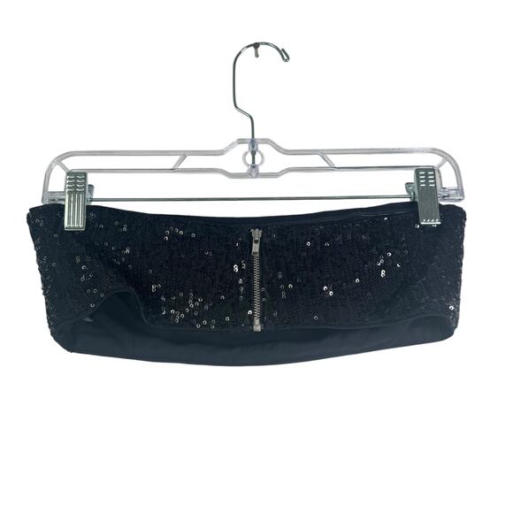 Camila Coelho Calvin Matching Set Strapless Crop Top & Pants Sequin Black Small - Picture 4 of 15